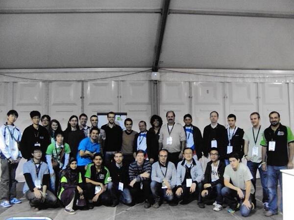 karachikoalas's tweet photo. The teams from the 3D Soccer Simulation after the tournament at the @RoboCup2013 , Eindhoven, Netherlands. http://t.co/zgqRsl6EBB