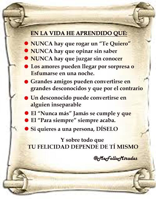 OcultasMiradas's tweet photo. En la Vida he aprendido que... http://t.co/YQl5pIwPuh