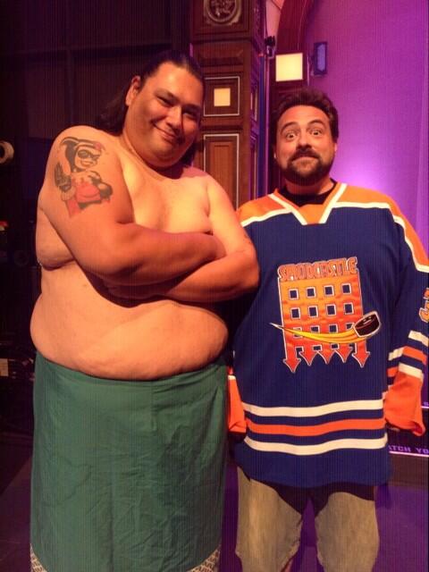 Sumostar's tweet photo. @ThatKevinSmith this Sumo is 37 today !!!!! http://t.co/x7oM9efgTh