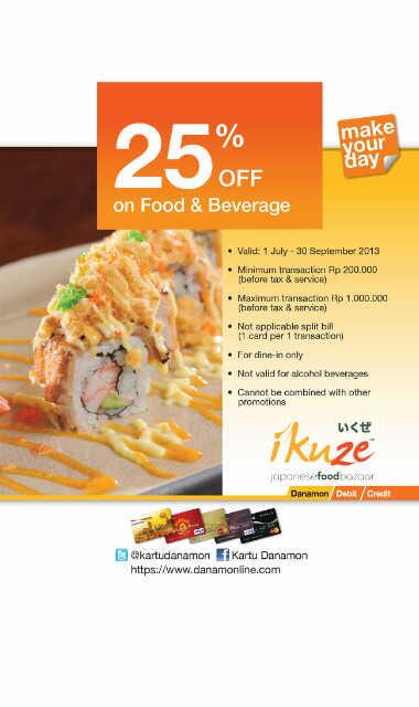 IkuzeJakarta's tweet photo. Enjoy 25% Off on Food&amp;Beverage with Danamon Card at Ikuze @LippoMallKemang  &amp; Ikuze @epiwalk ! http://t.co/EwOIX0tz2y