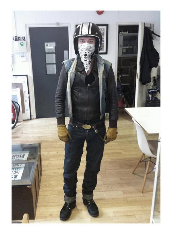 Not your regular model; here's Pat trying on some samples of the ELCS merchandise. New office uniform is sorted then: