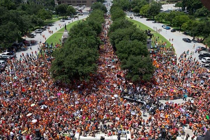 Protestors in Austin, TX. Image via Twitter User @WholeWomans