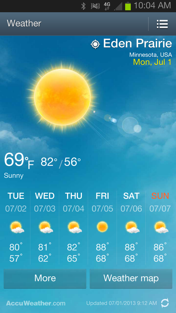 TCBrowner651's tweet image. Looks like it's going to be a fantastc week #SummerIsHere #MinnesotaStyle #America