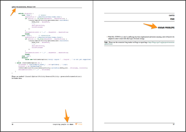 xperseguers's tweet image. First step of #TYPO3 branding with Share font and motto when rendering documentation as PDF #ReStructuredText #t3dd13