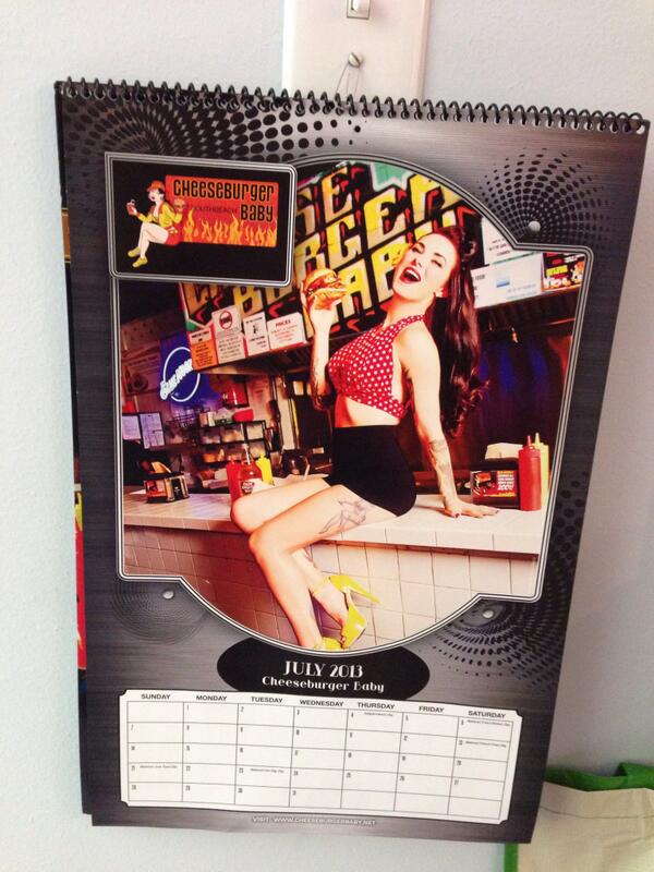 ChatChowTV's tweet photo. July means we get to see our favorite #pinup @MissAshleyDean &amp; salivate over @CheesebrgerBaby. @BurgerBeast Calendar http://t.co/7puAxpAuvq