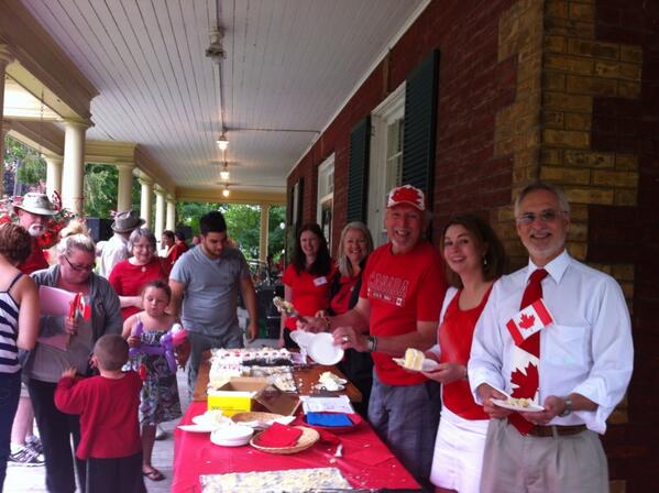 erinotoole's tweet photo. 2nd cake of the day at @ClaringtonON Museum #CanadaDay celebration - served by Mayor, Council, MPP &amp; MP http://t.co/5o1PwUvmHj