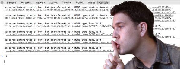 paul_irish's tweet image. Chrome's console will now bitch less about webfont mimetypes. chromiumcodereview.appspot.com/18308003 This bothered me so I fixed it!