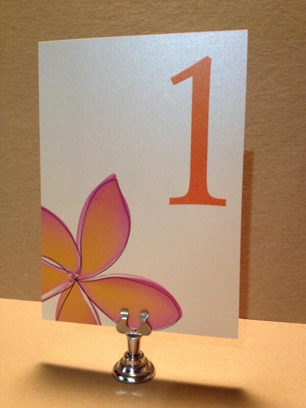 JasperDesignco's tweet photo. Crystal plumeria table cards for a client http://t.co/JnfGn3DKNQ