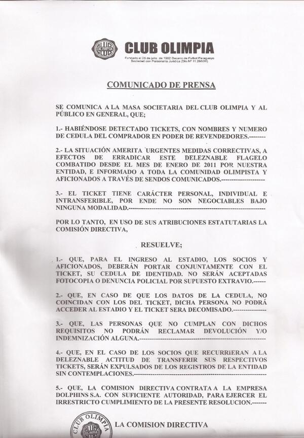 elClubOlimpia's tweet image. ¡Atención! Información sobre las entradas y el ingreso al estadio para el partido de mañana. #Olimpia