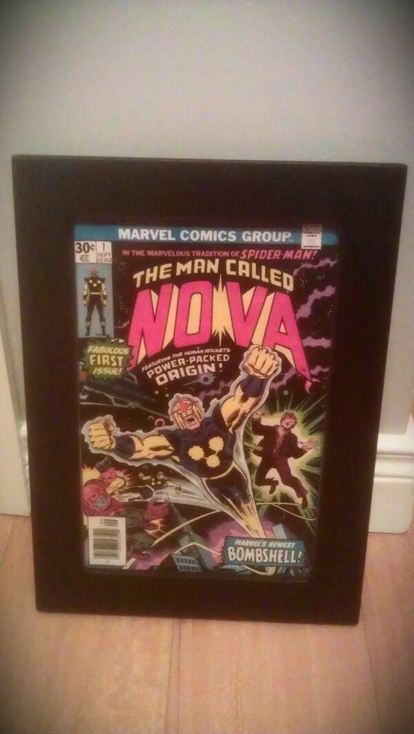 JonnyVanGilbert's tweet image. Very happy with my frame from @ComicBookDsplay its the display my Nova #1 deserves!