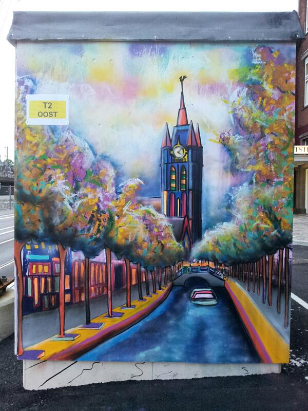 TymonDeLaat's tweet photo. Just finished painting for #bestemming015 @spoorzonedelft.  Now on my way back. More photos follow soon. http://t.co/U1nkkte7X0
