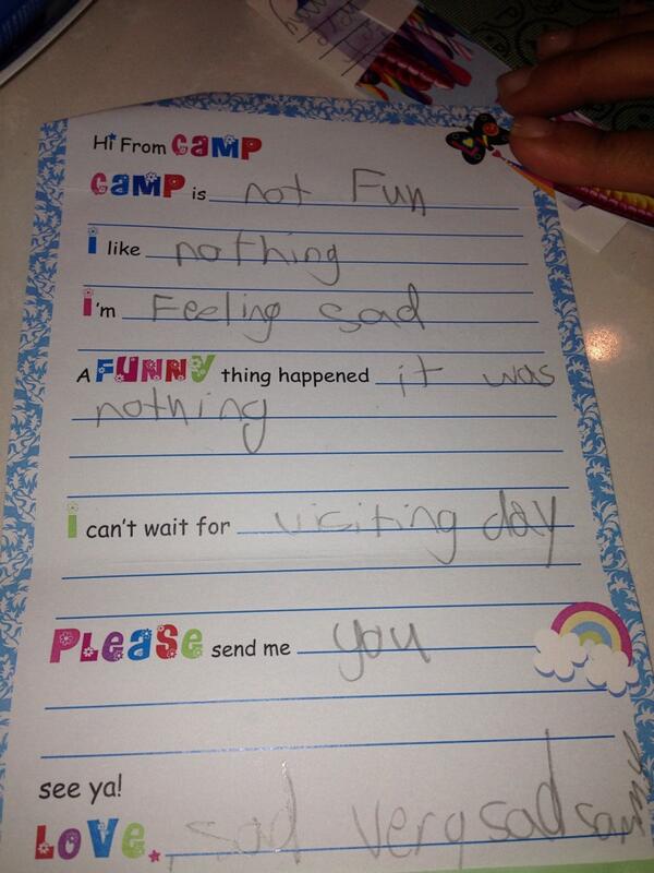 This is from my friend's child at camp. Tomorrow is lithium day. And my friend paid for this!