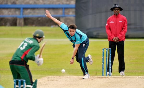 ICC's tweet image. .@CricketScotland have bowled out Kenya for 183, with Neil Carter (pictured) taking 3 wickets #cricket #cwc15