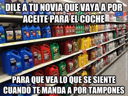 megaputas_'s tweet photo. Dile a tu novia que vaya a por aceite para el coche.. http://t.co/bdqsiSKaGw