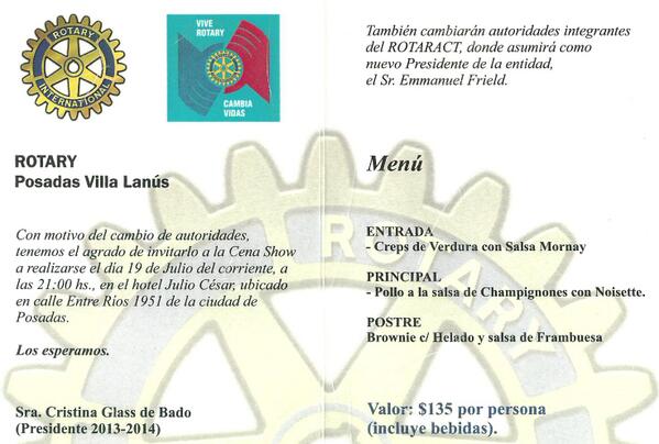 rcpvillalanus's tweet image. Invitación cambio de autoridades