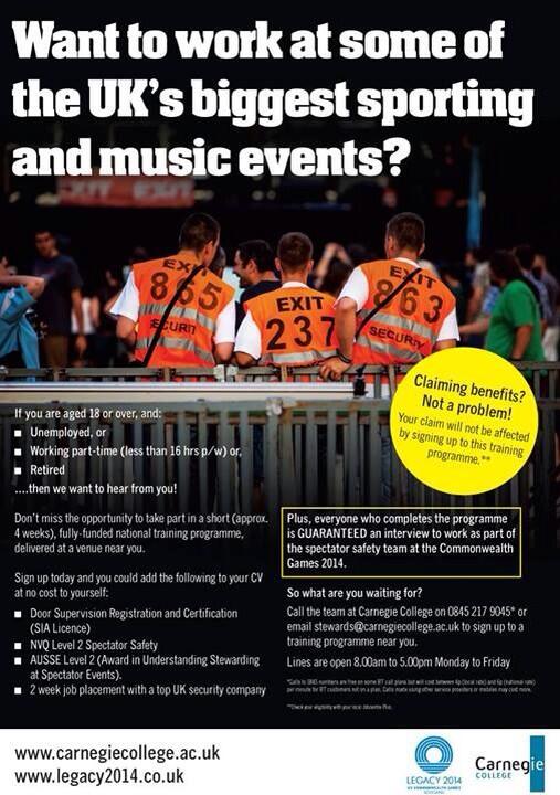 Want to work at some of the UK's biggest sporting and music events?