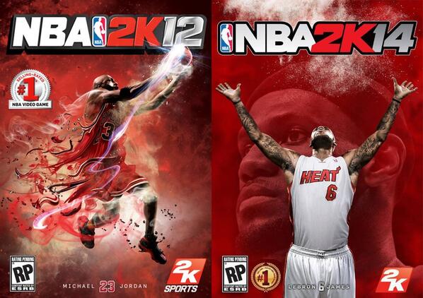 NBA2KK's tweet photo. Michael Jordan cover > Lebron James cover 
#NBA #2K #NBA2K12 #NBA2K13 #NBA2K14 #Michael #Lebron #RT http://t.co/pg2LVKLgpd
