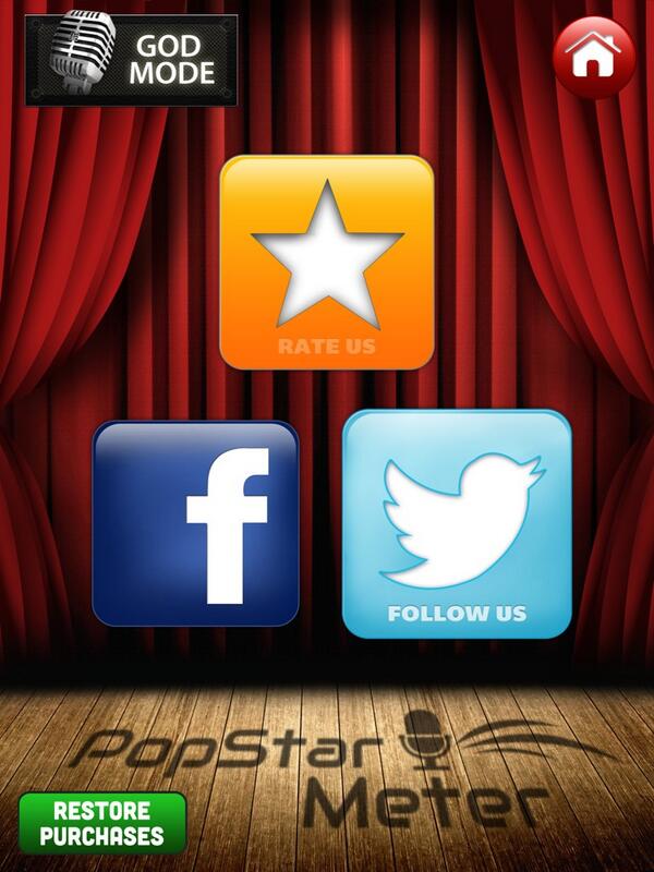 PopstarMeter's tweet photo. @professor_may please use "restore purchases" on the page to restore GOD MODE. http://t.co/P7OelXbg6D