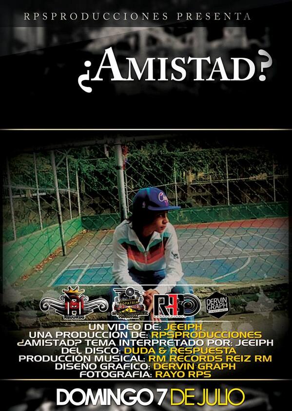 JEEIPH's tweet photo. #ESTRENO DE MI VÍDEO CLIP OFICIAL: #DOMINGO7DEJULIO. TITULADO: ¿AMISTAD? EXTRAÍDO DE MI DISCO #DudayRespuesta http://t.co/gYRq0gyULA