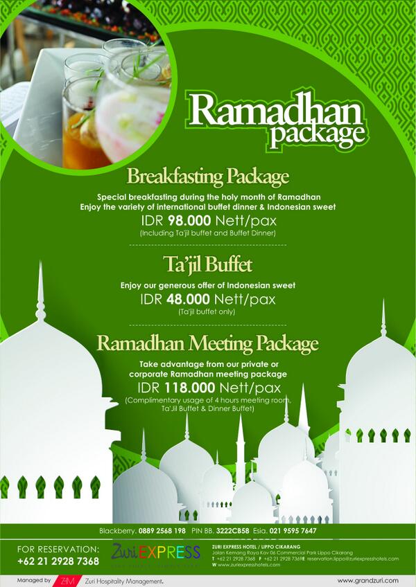 Enjoy the breakfasing. With only IDR 98.000,- nett / person, you can enjoy the dinner buffet and Ta'Jil <a href="/GrandZuri/">Grand Zuri</a>