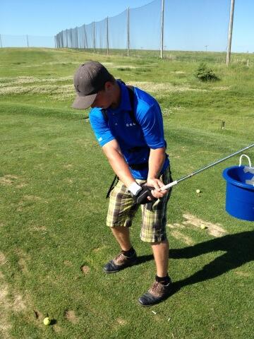 chambersgolf's tweet photo. @RileyGrona with the k-vest doin some work today @elmwoodgolf with Liam Mucklow #golflab #golfsk http://t.co/ZaRGymozCz