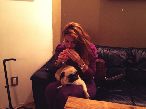 pugnamedgeorge's tweet photo. @IvanaSantilli eating some sandwiches at dream house. http://t.co/KNiwEDgyIu