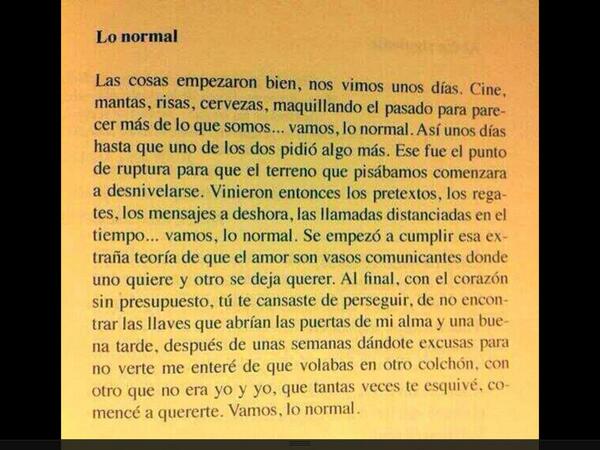 Lo normal? No debería serlo