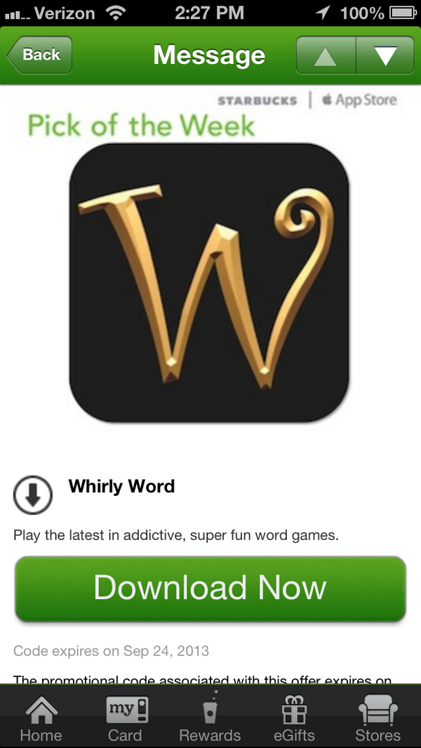 mmggames's tweet photo. Starbucks iTunes Pick of the Week - 7/2/2013 - Digital Download.  Download it today for free and enjoy! http://t.co/8I51WBJRfY