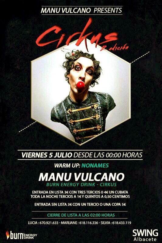 LuuciLus's tweet photo. VIERNES 5 JULIO A LAS 00:00 EN SWING. CON MANU VULCANO Y NONAMES! @DeFiestaPorAlba @MPodio @Silvia429S http://t.co/kYryjbwQRJ