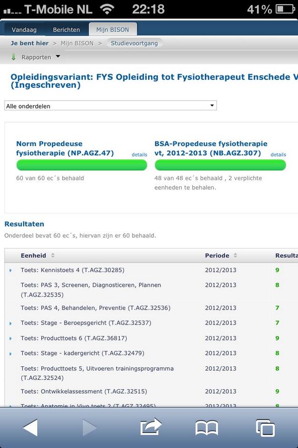 Judithw7's tweet image. Yess 60 studiepunten zijn officieel binnen #propedeuse #fysiotherapie