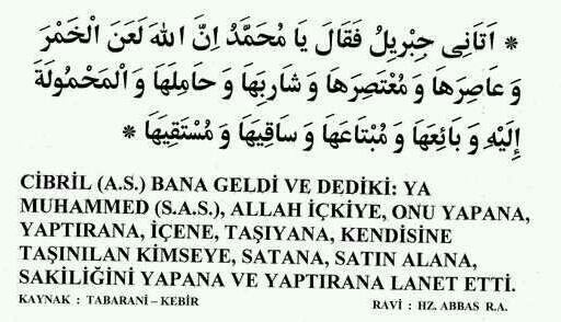 Allah'u Teâlâ
içki içene
içirene
alıp satana
yapana
saklayana
taşıyana
kendisine götürülene lanet etti

Resme bak..