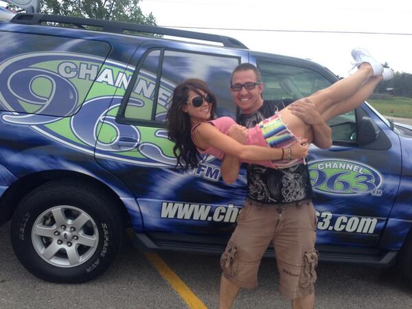 RoosteronRadio's tweet photo. Look who's in town for the long weekend and stopped by our Sexy Summer Stop.. @cadygroves! Oh snaps! @Channel963 http://t.co/Fi35JhdCdT