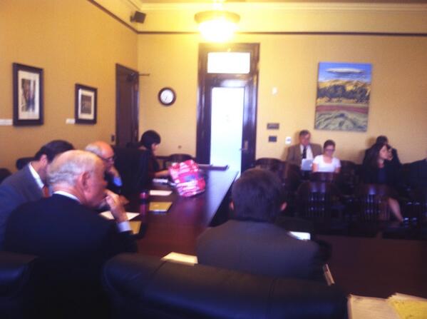 Caucusing, discussing legal concerns with legal council and the <a href="/acluutah/">ACLU of Utah</a>