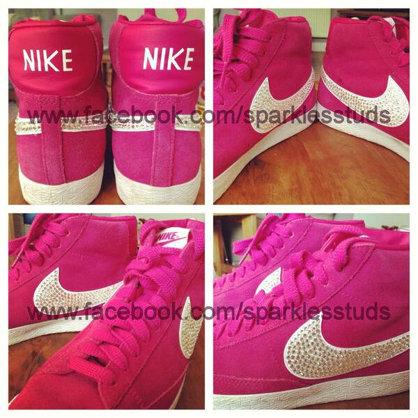 sparklesnstuds's tweet photo. Nike Blazers! Send your own for added Swarovski sparkle #womaninbiz #wineoclock http://t.co/YGFrbPp5if