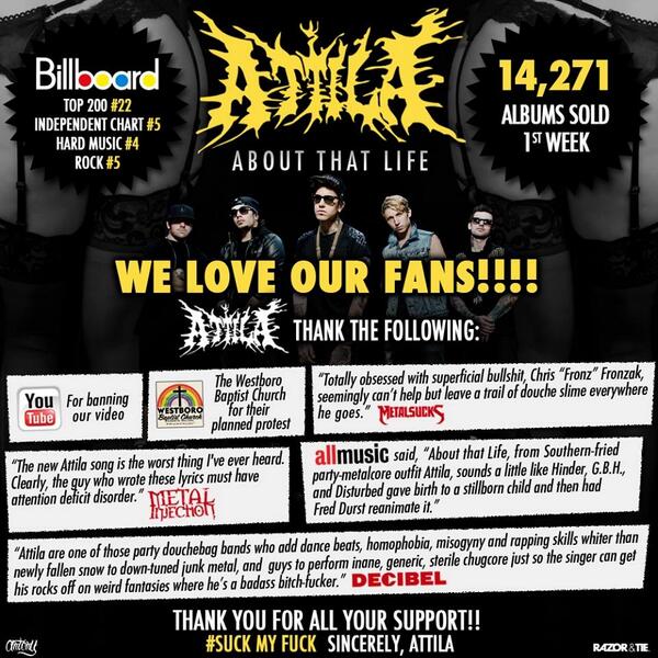 FRONZ1LLA's tweet photo. SHOUTOUT to the haters for helping make our new CD huge! ;) http://t.co/SqVATcBXXj