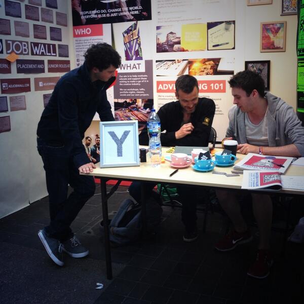YCC's tweet image. So @marcrayson and @callumsmind turn up at our #newblood stand... and only get a crit off @infoelliot from Fallon!