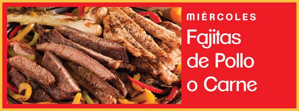 HijolePR's tweet photo. Nuestro especial de los miércoles: Fajitas de Pollo o Carne, ¡solo $9.99 incluyendo refresco! http://t.co/lgIB48UBzi