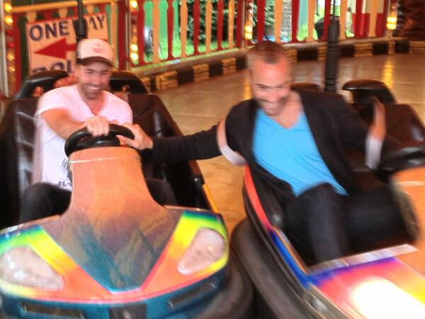 Quick <a href="/gemsanderson/">gemma sanderson</a> your boyfriend <a href="/JoeAchilles/">Joe Achilles</a> is like a kid at the fair! @ASOS #summerparty