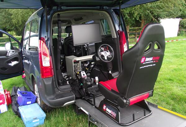 British Hillclimb Simulator  on it's travels again this weekend.
Try your skill at driving Shelsley See you there!!