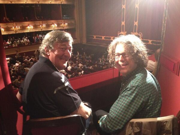 Stephen Fry and Alan Davies at the opera