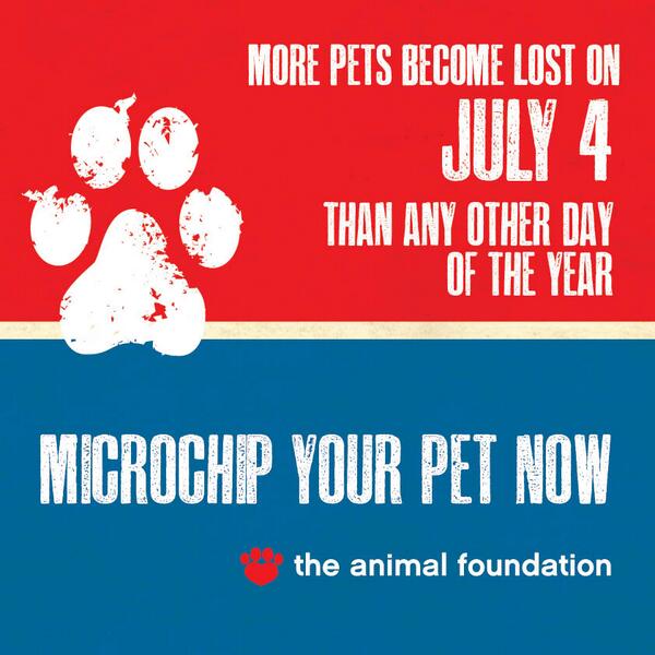 CityOfLasVegas's tweet photo. RT @animalfndlv: More pets are lost on #july4 than any other day of the year. Microchip now! http://t.co/Aw1ipxHhUf http://t.co/0bnH2BlvXO