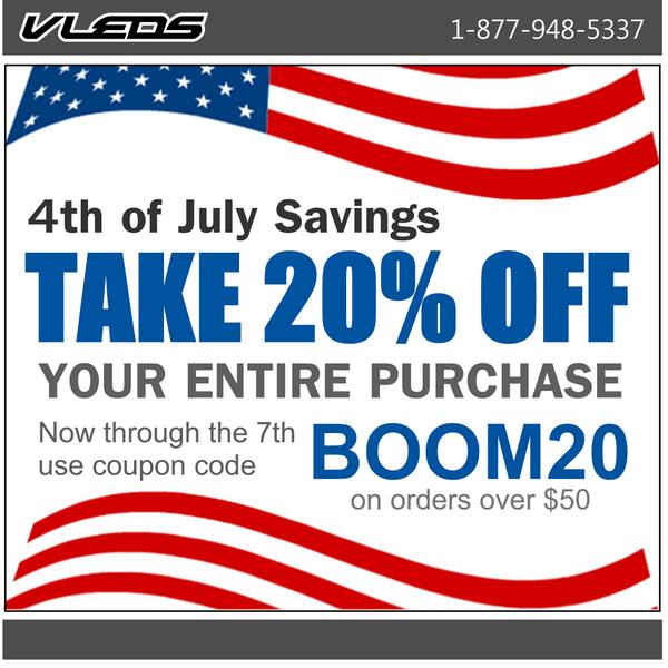VLEDS's tweet photo. 4th Sale going on now till Sunday Get 20% off you entire order $50 or more. Pre-order V3's during sale period only http://t.co/uxs1qHZzCu