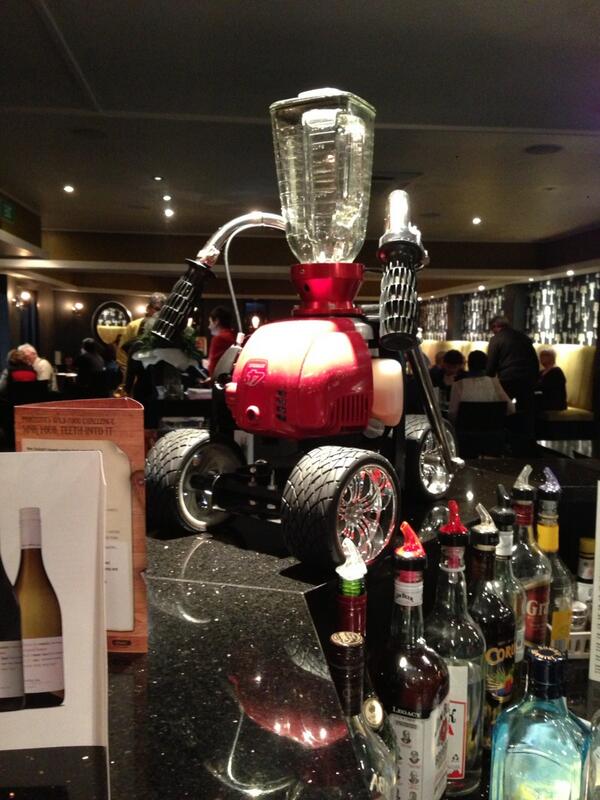 WingaSimpson's tweet image. Get a load of this. A 4 stroke blender. What a ripper. A whipper snipper motor powers this baby.