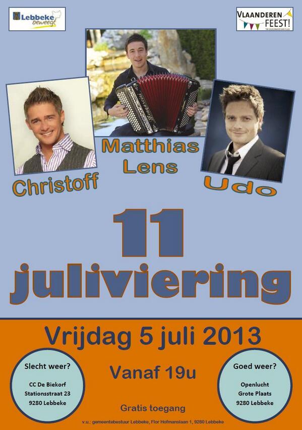 GemeenteLebbeke's tweet photo. Morgen Vlaanderen Feest in Lebbeke: http://t.co/zCkkCNMZsU