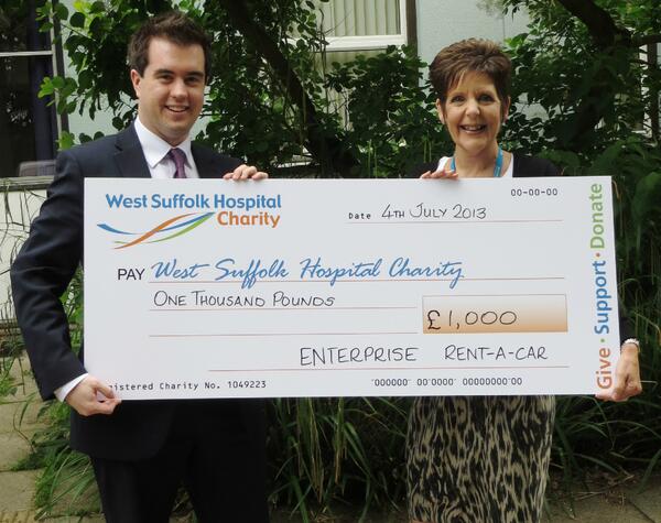 MyWishCharity's tweet photo. Big suprise this morning - Enterprise Rent-a-Car presented us with a whopping £1k in suppport of Its a Bury Knockout! http://t.co/KAjCsKoPnb