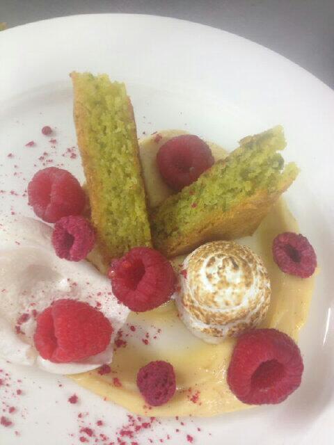 TheThreeGables's tweet photo. Now available on our 2 for £12 lunch menu! : Polenta cake with lemon curd, raspberries and meringue #yummyandsummery http://t.co/CSeYLmXRuM