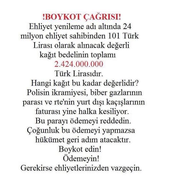 barisatay's tweet image. Benim ehliyetim yepyeni... Yenilemeyi düşünmüyorum ... Boykot !!!