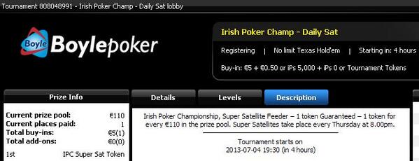 Boylepoker's tweet photo. Token Thursday is back! RT this &amp; follow us to be entered into a draw for 1 of 2 IPC Daily Sat tokens! #giveaway #IPC http://t.co/c30exhA3Ke