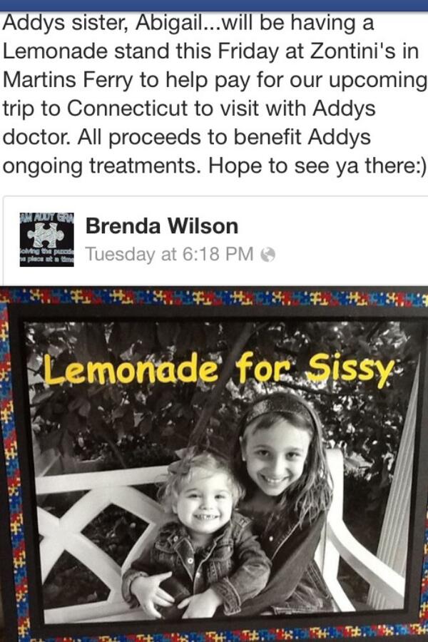 Zontinis's tweet photo. Hungry for some good pizza &amp; thirsty for some good lemonade? On July 5th get both while helping Lemonade for Sissy! http://t.co/mYLnlQXbcX