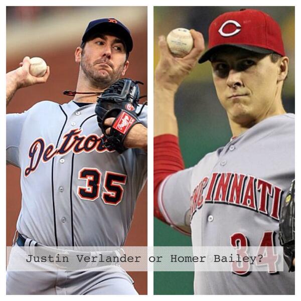 BattlesBaseball's tweet photo. Retweet for Justin Verlander 
Favorite for Homer Bailey
#AceBattle http://t.co/M0hFAcsDwV
